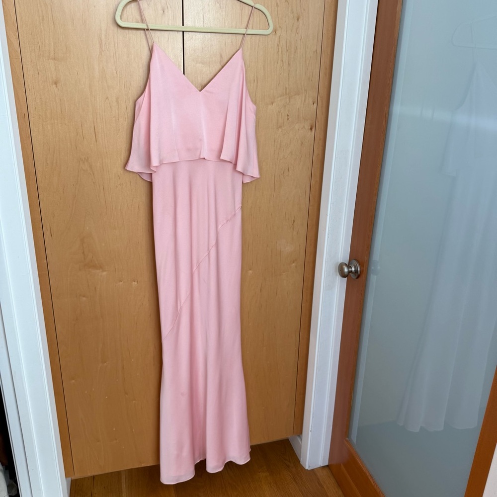 Shona Joy Blush Pink V-Neck Maxi Dress with Overlay